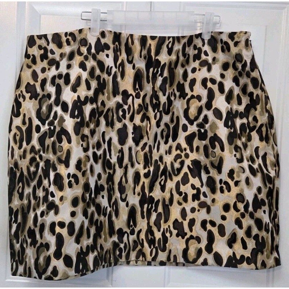 NWT - Nine West jacquard Mini Skirt w/shimmery leopard print pattern - Size XXL